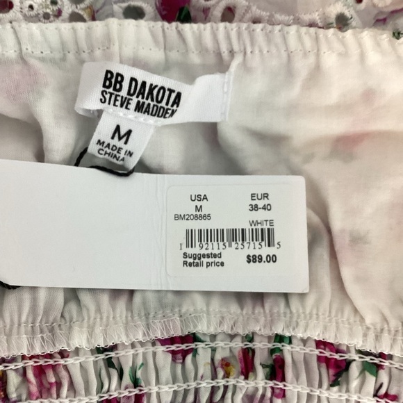 BB Dakota Strawberry Bliss Eyelet Tiered Halter Mini Dress White M - Picture 6 of 7